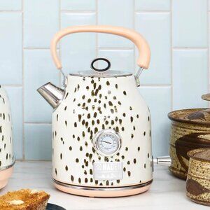 Haden Margate Electric Kettle | Poodle & Blonde | Pink Black White Polka Dots